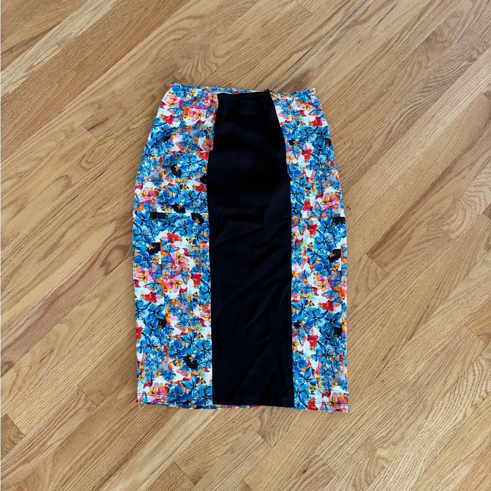 Tanya Taylor pencil skirt floral color block